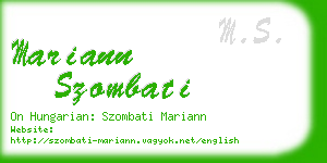 mariann szombati business card